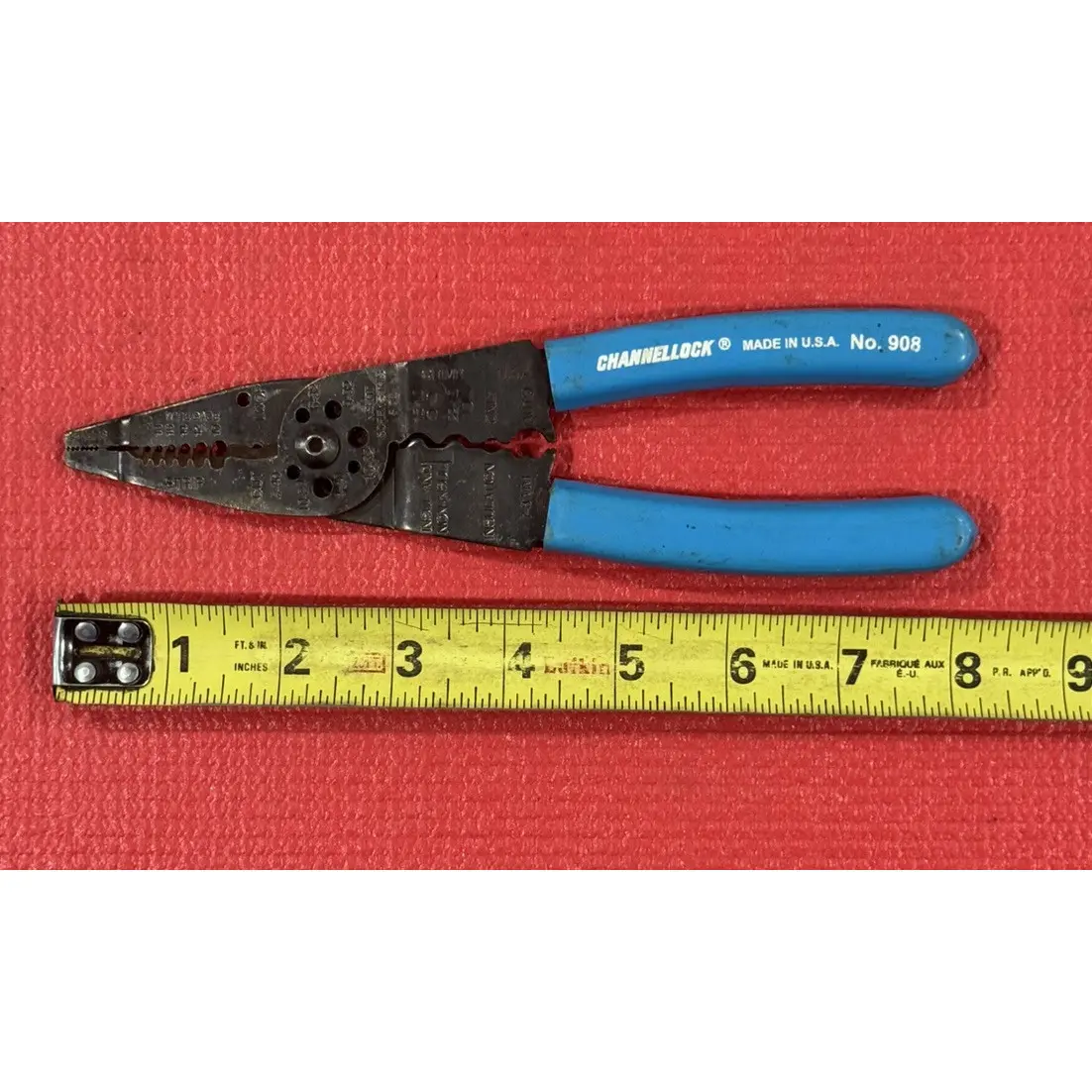 Channellock No. 908 Electricians Wire Stripper Cutter Tool Crimper Pliers USA