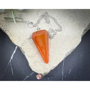 Carnelian Crystal Pendulum for Confidence, Creativity & Energy Boost