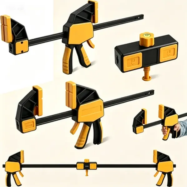 12-Inch F Clamps 3-Pack, Quick-Release Bar Clamp with Leveling Block, 350LBS Load Capacity, One-Handed Wood Clamp for Woodworking, Spreader Clamp for Crafting, Heavy Duty Clamping Tool