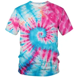 Unisex Spiral Tie-Dye T-Shirt for Men & Women, Vibrant Rainbow Tie Dye Tee for Summer Festivals, Music Events, Casual Daily Wear, Bright Colorful Hippie Style Top