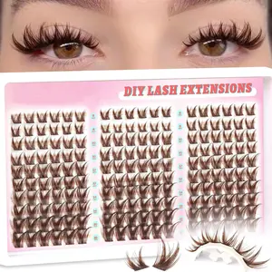 Anime Style False Eyelashes, Rabbit Hair Natural Cluster Lash Extensions 8-16mm, 180 Pcs, C Curl, Home Use