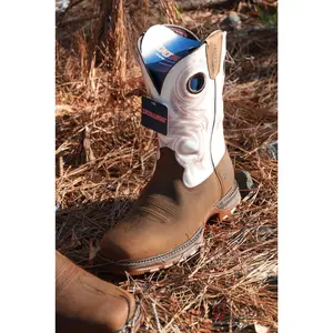 DURANGO MENS WORK BOOT MAVERICK XP DARK BROWN WHITE RED STITCH TUBE DDB0302