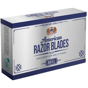 American Razor Blades by The Shave Factory - Super Sharp Double Edge Razor Blades, Japanese Steel, New Value Pack (200)