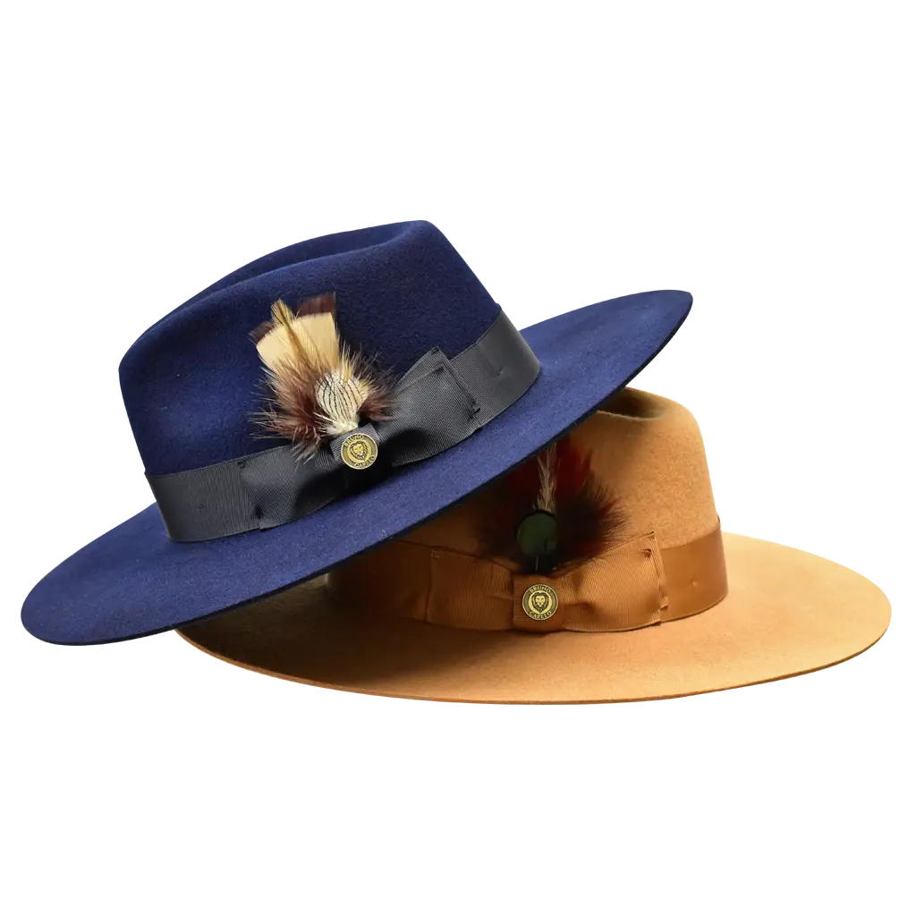 Duke Collection Flat Wide Brim Fedora Hat