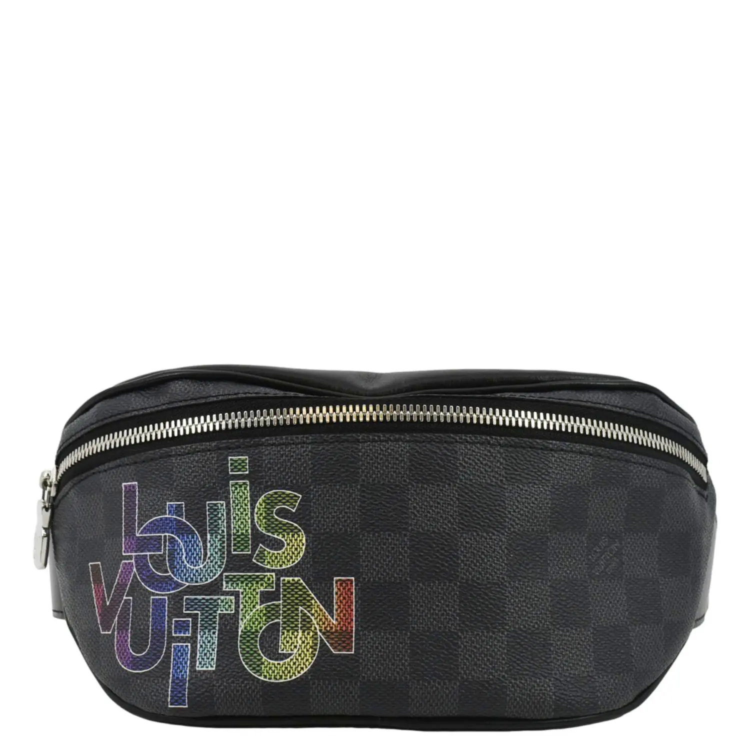 Pre-owned Louis Vuitton Damier Graphite Crossbody Bags Rainbow Logo Discovery BumBag Black