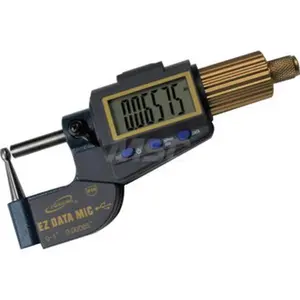 iGaging Electronic Outside Micrometer: 1" Max, Solid Carbide Face, IP54 0.000050" Resolution, Ratchet Stop Thimble 35-054-UT1