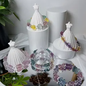 Natural crystal bracelet, fluorite bracelet Rose Quartz