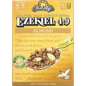 Food for Life Ezekiel 4:9 Almond Cereal 16 oz Pack of 6 Sprouted Whole Grain Nutritious Breakfast with Natural Ingredients