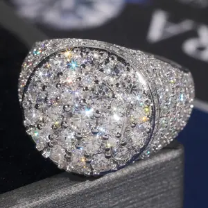 Shiny Exquisite Round Synthetic Zirconia Engagement Ring - Unisex Promise Bridal Eternity Ring - Anniversary Ring - Valentine's Day Mother's Day High-Quality Jewelry Gift