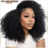 [Wear Go Half Wig] BGMgirl Invisible Hairline Afro Curly Kinky Straight Burmese Curly Half Wig No Leave Out Flip Over Wig Glueless Human Hair Seamless Updo Down Style Beginner Friendly Fall Hair Quick Weaves #TikTokShopFallDealsForYou #sohochic