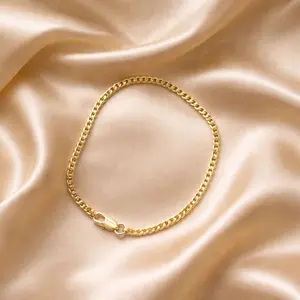 Cuban Link 1mm Bracelet - Gold Color Chain with Link Design, Ideal for Everyday Wear