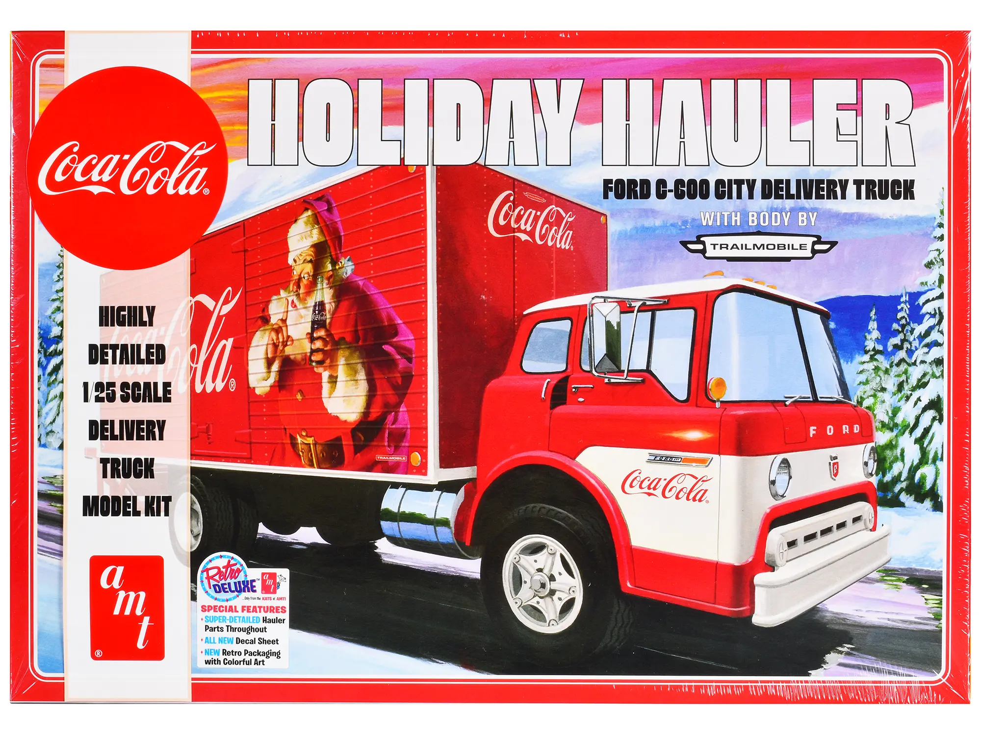 Ford C-600 City Delivery Truck "Holiday Hauler - Coca-Cola" (Skill 3) 1/25 Plastic Model Kit by AMT