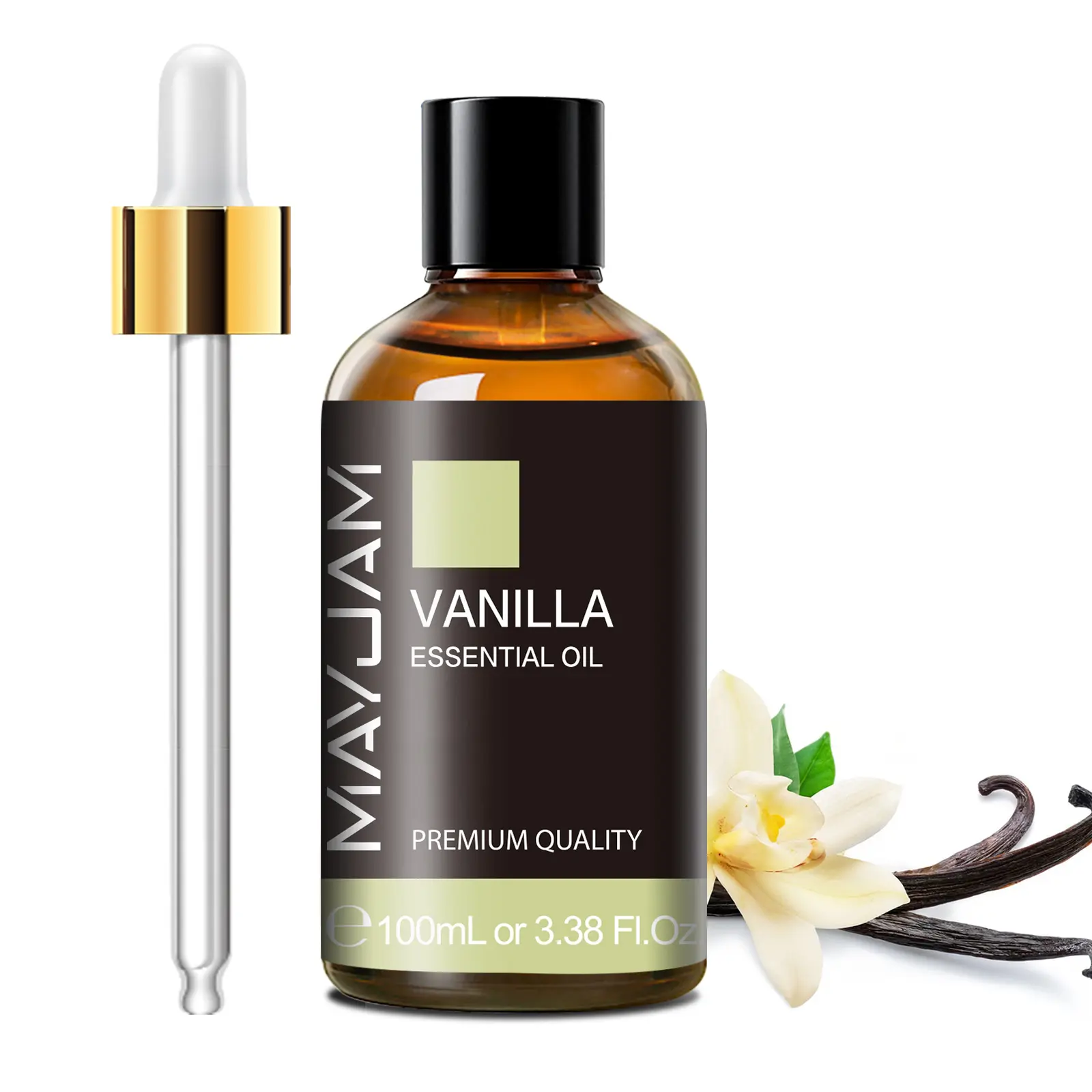 MAYJAM 100ml Amber Glass Bottle Concentrated Diffuser Oil Refill - Premium Fragrance Aromatic Scent Home Room Aromatizer, Personal Care (Hair, Skin Care) Vanilla Scent Birthday Gift, Home Room Scents