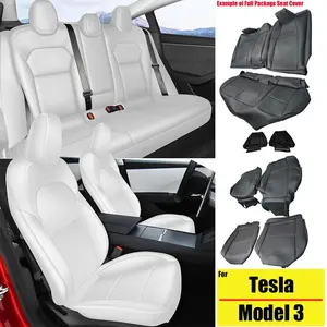 For Tesla Model 3 2024-2026White (All inclusive Custom)Car 5-Seat Covers Cushion