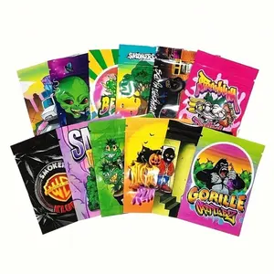 20/50PCS  Cartoon Graphic Printed Smell Proof Bags, Resealable Foil Ziplock Mylar Pouches For Small Items Packaging