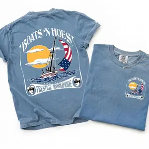 Comfort Colors Boats 'N Hoez Summer Step Brothers Movie Shirt, Vintage Retro Summer T-Shirt, Classic Tee, Gift For Him, Funny Movie 4th of July Shirt, 250th Anniversary Tee, 250 Freedom Tee