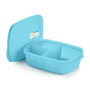 CrystalWave Rectangular Divided Dish 4¼ cups with Lid Lunch Boxes Tableware Container