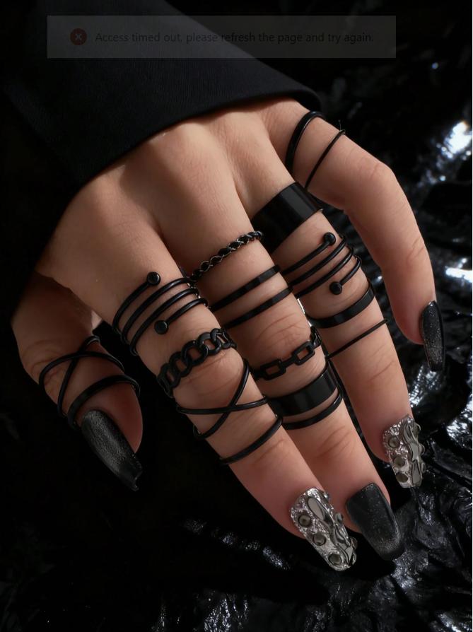 Ring Set for Women Street Style Retro Stackable Rings Chic Fashion Jewelry