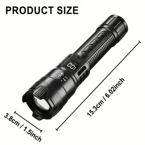 [Rechargeable LED Torches] Set of 2 Rechargeable LED Torches, Compact Design with Adjustable Zoom And Battery Level Indicator, Featuring Three Lighting Options Suitable for Outdoor Activities, Camping, Work, And Emergency Situations