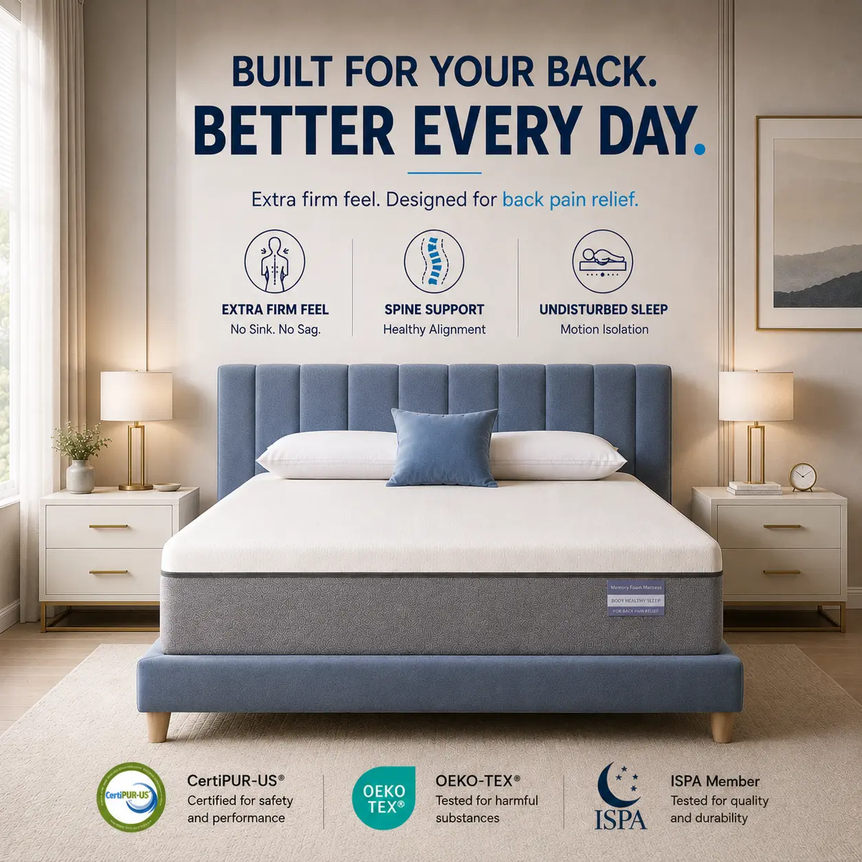 【Back-pain Choice】FANSACE 10 inch Queen Size Foam Mattress for Back Pain Sleeper,High Quality Mattress,Pressure Relief, Extra Plush, Fully Removable Washable Breathable Cover, Night Trial for Luxurious Sleep