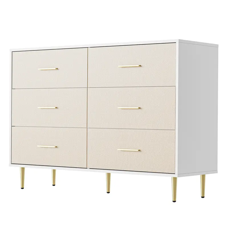 slim fit dress slacks Kendall 6-drawer Dresser with Mirror White – Furniture Factory Outlet main image 1