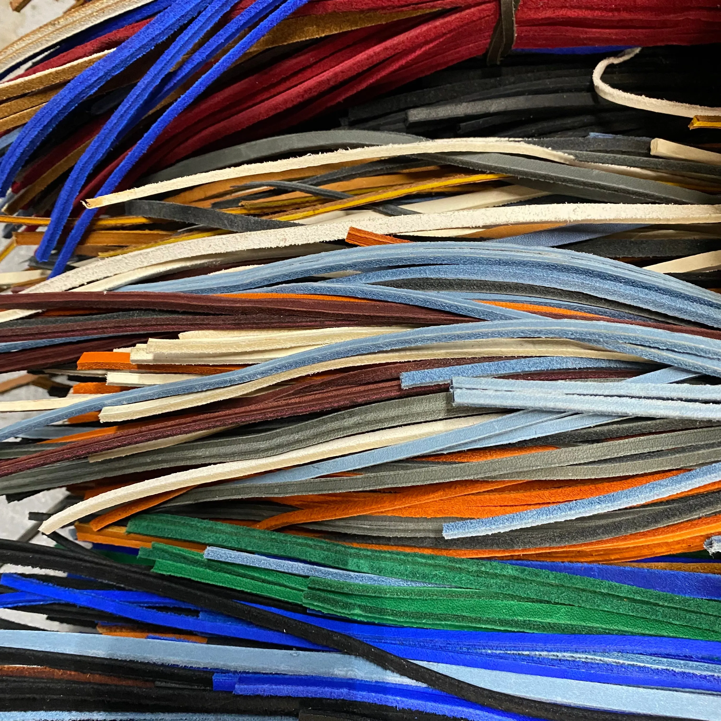 1 lb Leather Lace Bundles in 1/8", 1/4" and 3/16" - Assorted Colors
