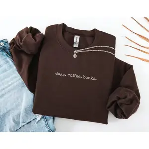 Dogs Coffee Books Sweatshirt, Book Lover Sweater, Bookish Sweatshirt, Gift for Dog Lover, Reading Shirt, Bookish Gift, Librarian Sweatshirt