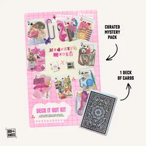 DIY Card Collage Kit | Modesty's World | 20 Random Full Sheet Stickers | Adhesive Label Paper | Matte Decorative Junk Journaling Decor | Scrapbooking | Playing Cards Diy Kits
