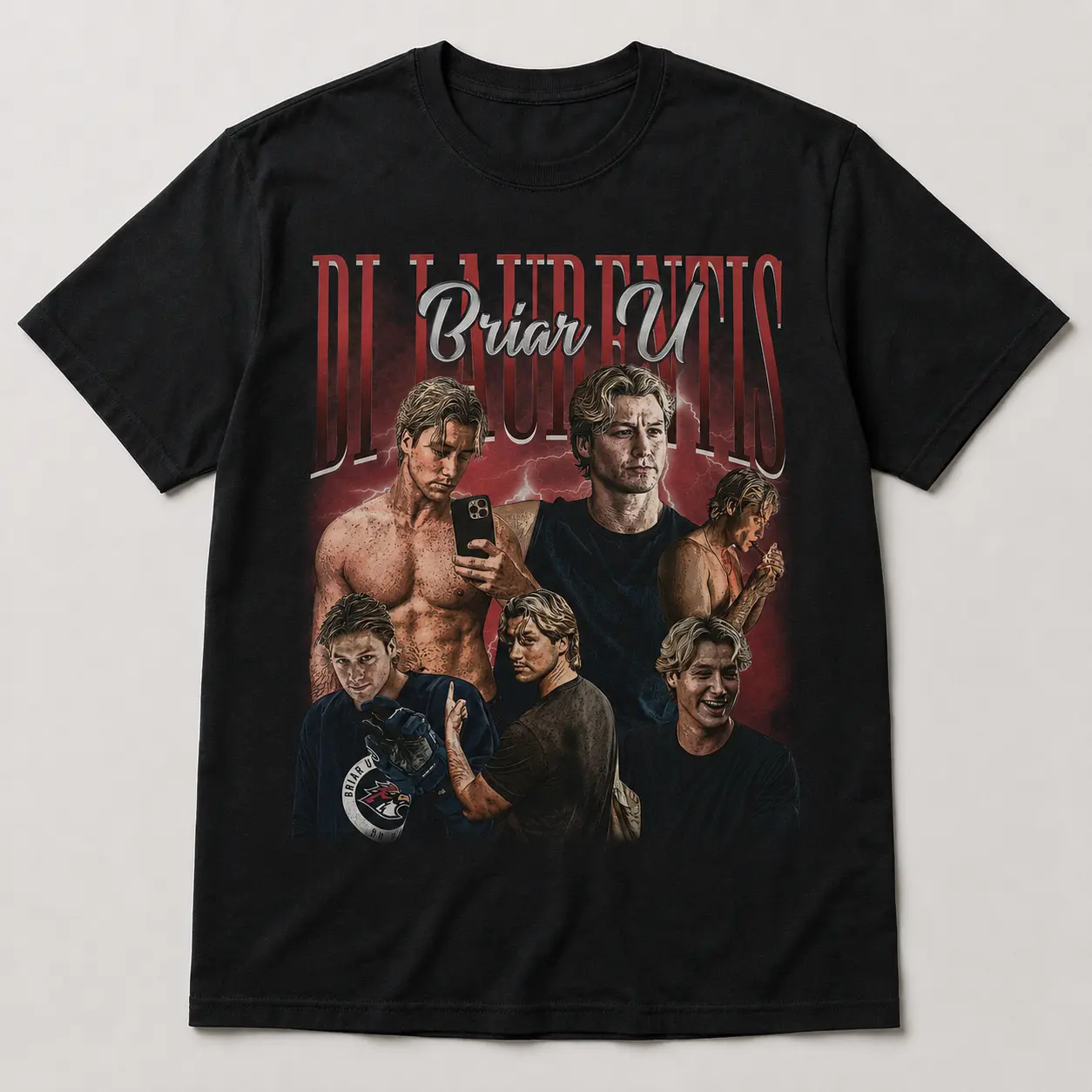 Briar U Di Laurentiis Shirt, Vintage Hockey Romance Graphic Tee, Retro Collegiate Collage Shirt, Sports Romance Fan Gift Tee
