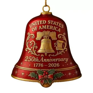 Metal Bell Charm 250th Anniversary USA Patriotic Pendant for Bags Keys Car Decoration