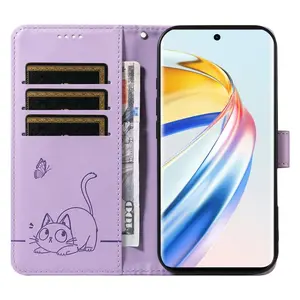 Magnetic Flip Case with Card Slot, Shockproof Phone Case with Lanyard, Phone Accessories Compatible with Honor 70/80/90/100/200/300/Magic 5/6/7/Lite/Pro/X9 Series, Cover