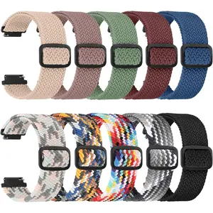 10 Pack Braided Stretchy Adjustable Straps Compatible for 16mm 18mm Quick Release Bands for Women Men, Elastic Nylon Cloth Wristbands