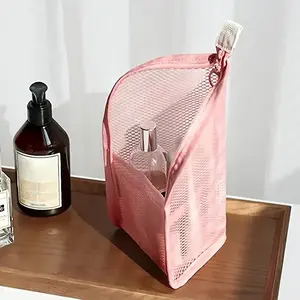 Large Capacity Travel Bag Waterproof Polyester Fiber Toothbrush & Makeup Organizer, Odorless Portable Daily Essential Storage Set