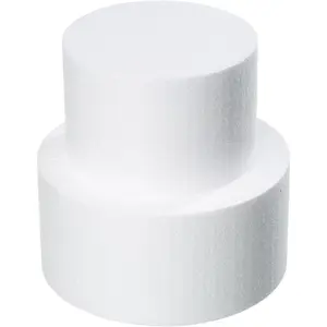 2 Tiers 6" 8" 4 Inch Tall Fake Round Birthday Cake Styrofoam Cake Dummies Set for Birthday Wedding Baby Shower Display