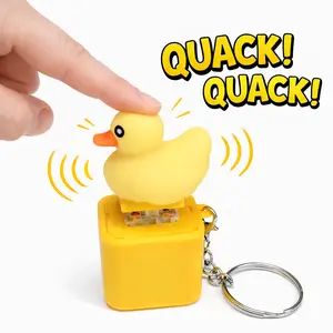 Rechargeable Quacking Duck Fidget Keychain, Cute Sensory Button Toy For Anxiety Relief