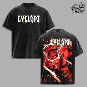 InkVerse Cyclops Comic V Premium Acid Washed Shirt, Optic Rage Graphic Tee, Character Comics Fans Shirt, Superhero Washed Shirt, Comic Book Fans T-Shirt, Superhero Graphic Tee