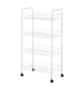 Heavy-Duty 4-Shelf Laundry Cart – Mobile Storage Solution