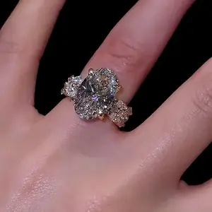 Maxine CZ 4.5ct Oval Cut 3PC Engagement Ring,5A Cubic Zirconia Women's Ring Jewelry,Promise Ring for Daily,Travel,Proposal,Wedding,Birthday,Anniversary