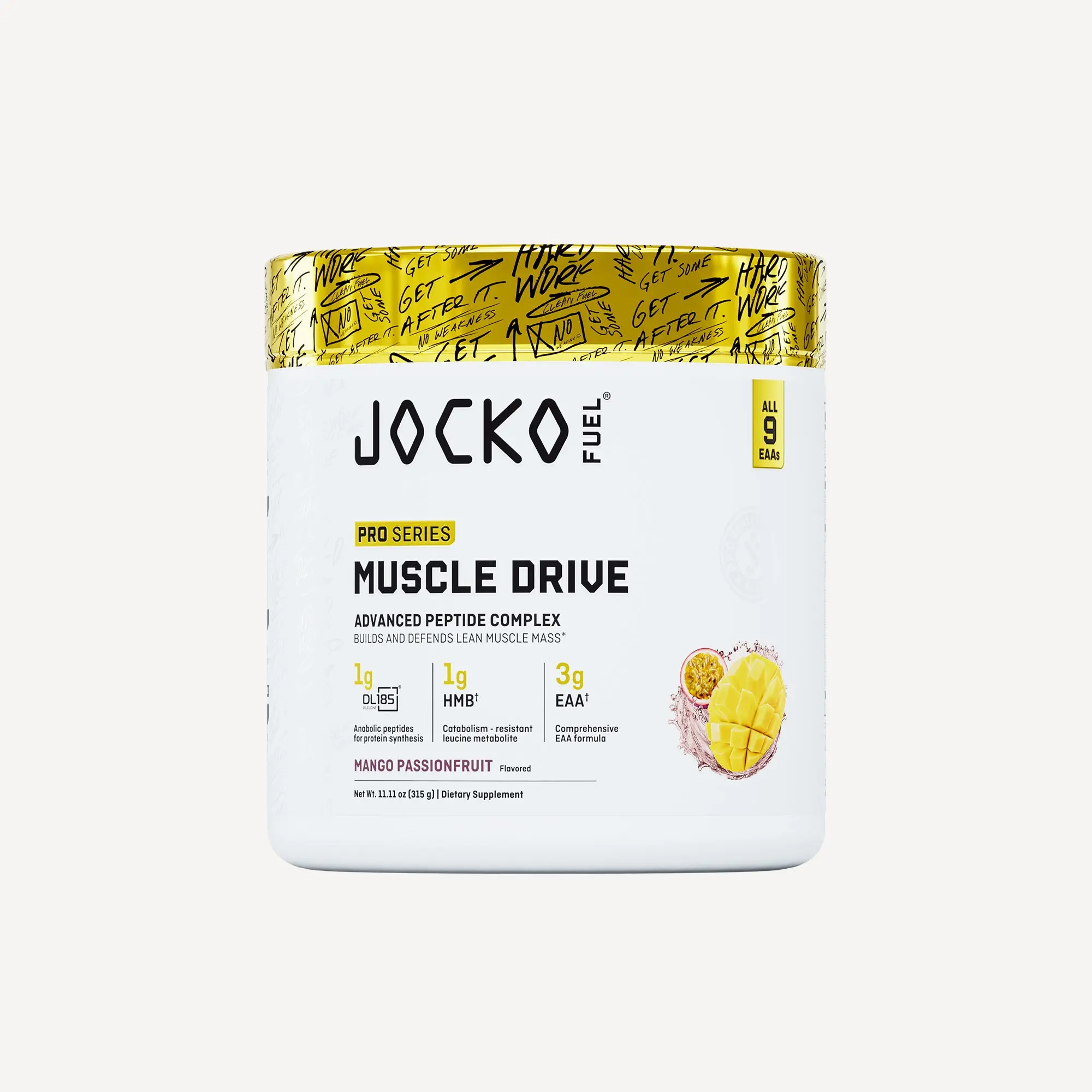 Jocko Fuel Pro Series Muscle Drive Edible Dietary Fitness Protein Training Supplement for Adults - Supports Mass Maintenance, Body Recomp, Recovery, Growth + Protect