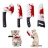 Potaroma 4PCS Halloween Cat Toys, Horror Knife-Shaped Crinkly Sound Toys, 6.5in Interactive Indoor Play for Kittens & All Cat Breeds,familyfun