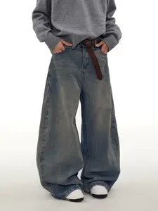 UP.THE Men's Loose Fit Jeans Y2K Inspired Wide Leg Streetwear Breathable Classic Washed Baggy Jeans
