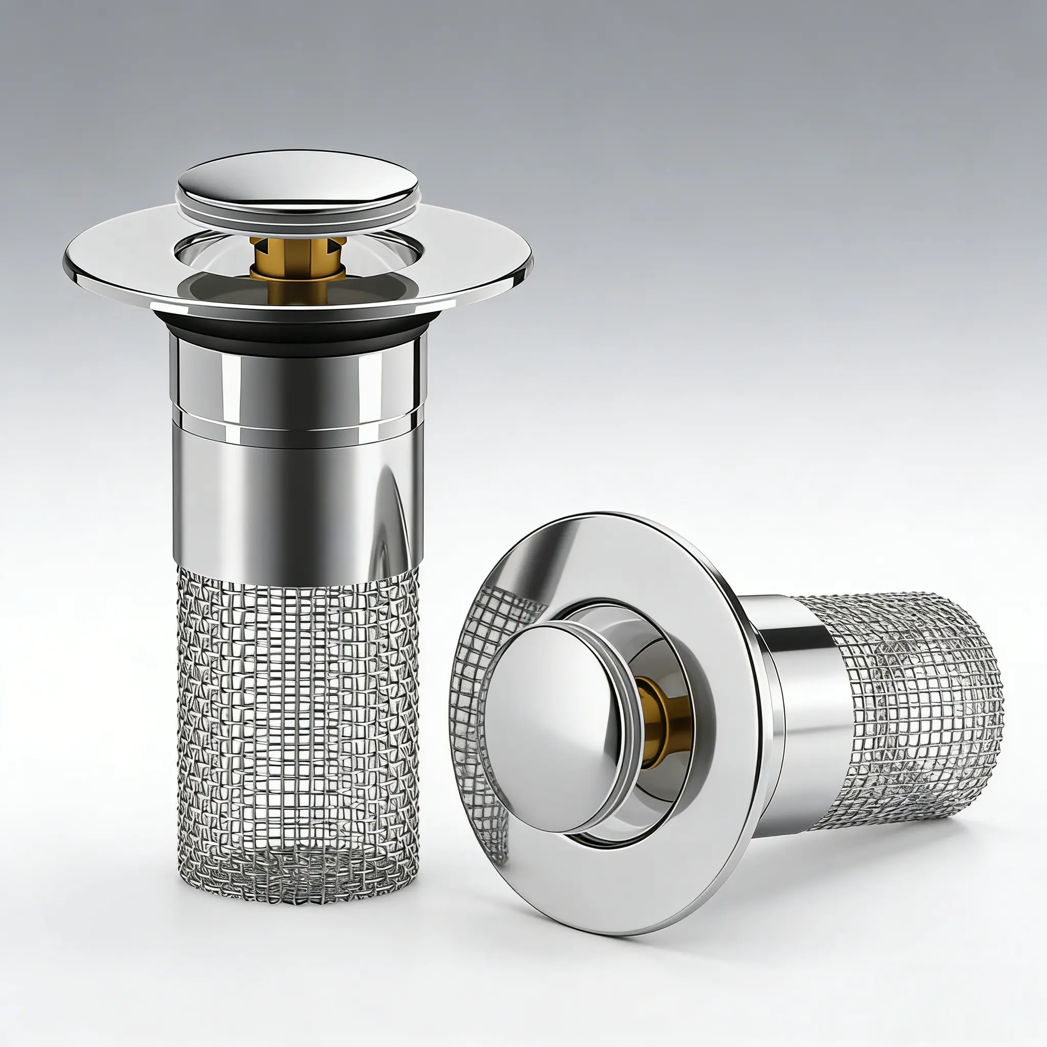 Sink drain filter,Bathroom Sink Stopper Hair Catcher Universal Pop Up Sink Drain Filter with Stainless Steel Filter Basket & Brass Drain Plug