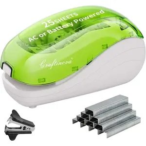 Electric Stapler with 2000 Staples and 1 Staple Remover, Suitable for Palm Size, High Comfort, 25 Sheet Capacity, Powered by AC Adapter or Battery, Battery Not Included