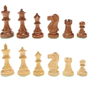 WE Games English Staunton Chess Pieces, Weighted with 4 in. King