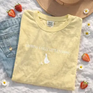 Comfort Colors Growing A Silly Little Goose Pregnancy Reveal T-shirt, Comfort Colors Pregnancy Announcement Tee, 2026 New Mom Gift, Funny Baby Reveal Shirt