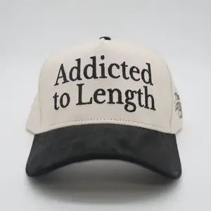 Embroidered “Addicted to Length” Cap SnapBack Black Suede Brim - Adjustable Fit - Merch for Hairstylist / Hair Extension Artists - Made in The Salon, Worn Everywhere.
