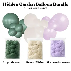 Hidden Garden Balloon Bundle - Sage Green, Retro White, Macaron Lavender
