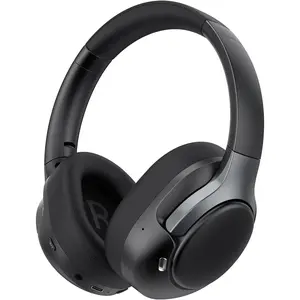 Hybrid  Noise Cancelling Headphones,  6.0  Headphones, 70H Playtime and 6 EQ  Modes with 3.5mm Cord, Over Ear Headphones for Travel Work Cellphone - Black
