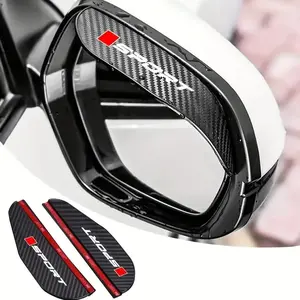 2pcs Car Rearview Mirror Covers, Thick Carbon Fiber Texture Rain Guards, Sunshade Rain Cover, Car Exterior Decor, Automotive Accessories