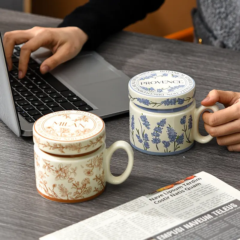 High-Value Luxury Retro Covered Mugs for Couples